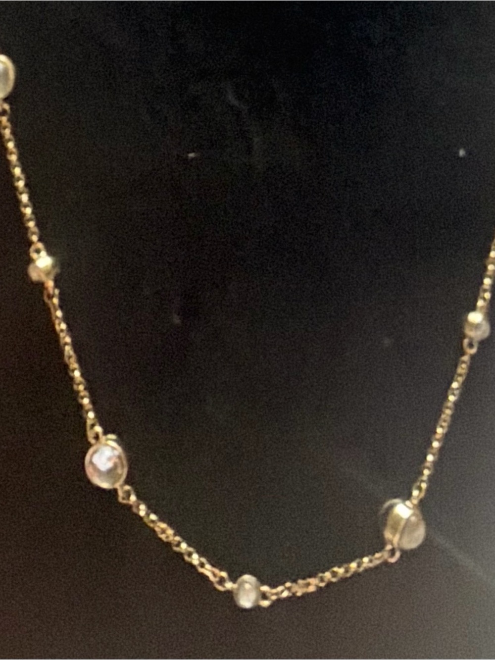 J. Crew Gold-Tone Bead & Crystal Station Necklace